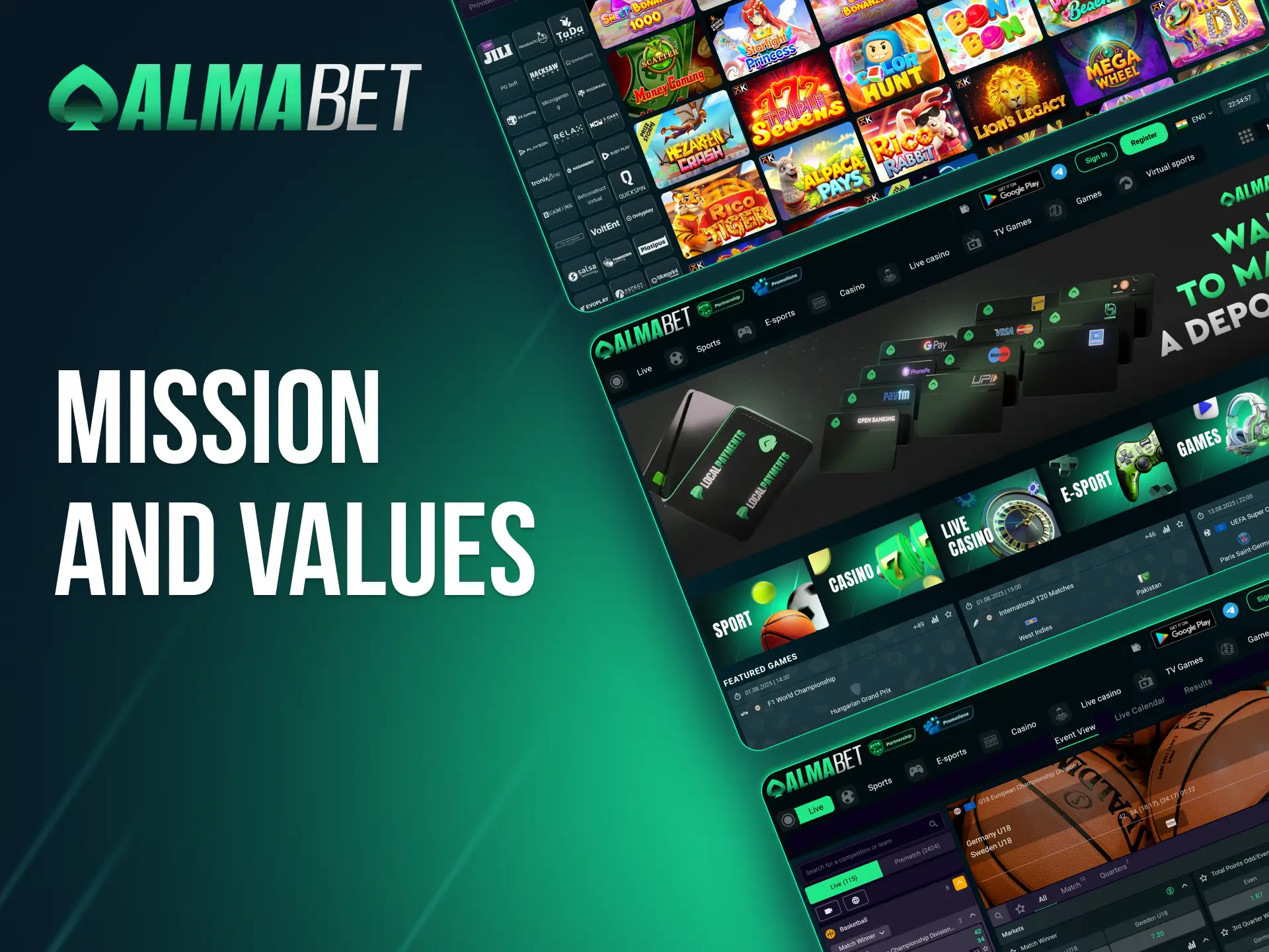 Almabet is committed to providing a fair and secure betting and casino gaming experience.