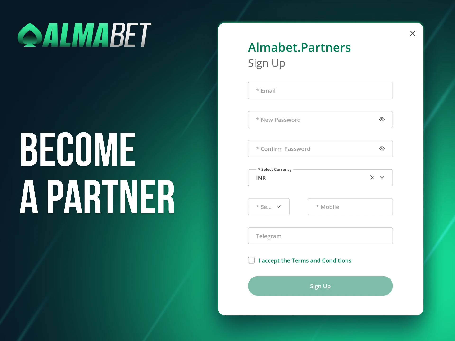 Become part of the Almabet affiliate program in just a few simple steps.