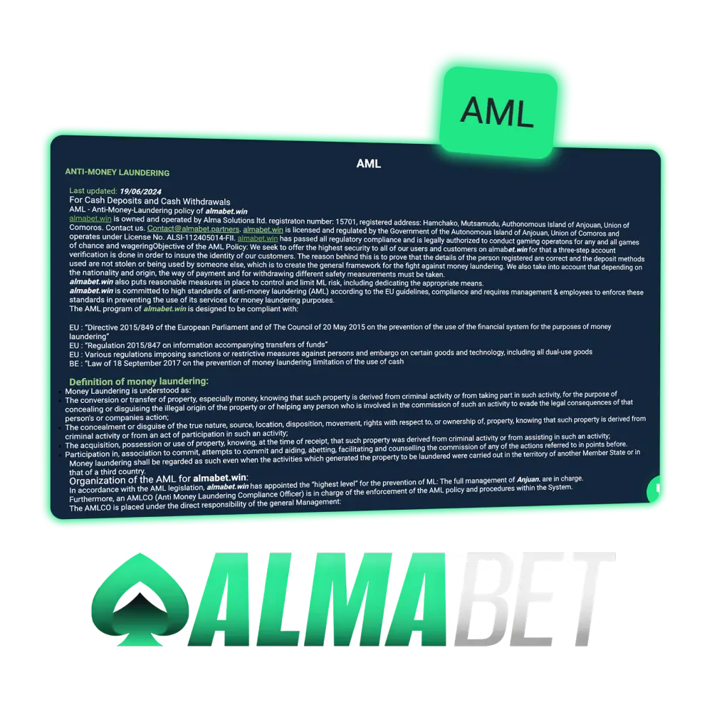 Almabet is committed to keeping the platform safe and fair.