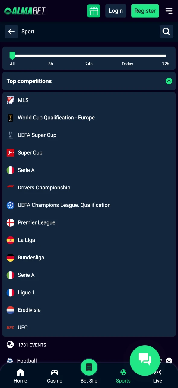 Try sports betting with Almabet official app.