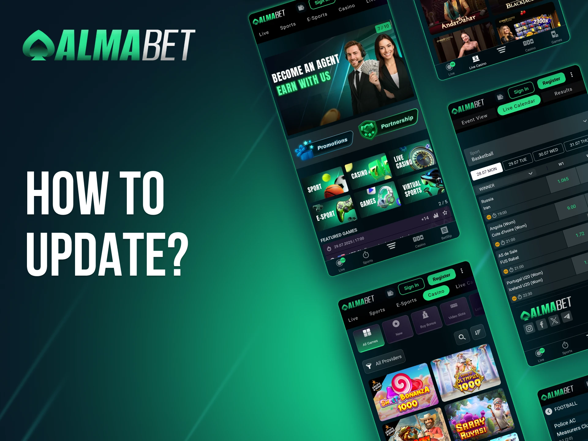 Keep your Almabet app updated to ensure security and optimal functionality.