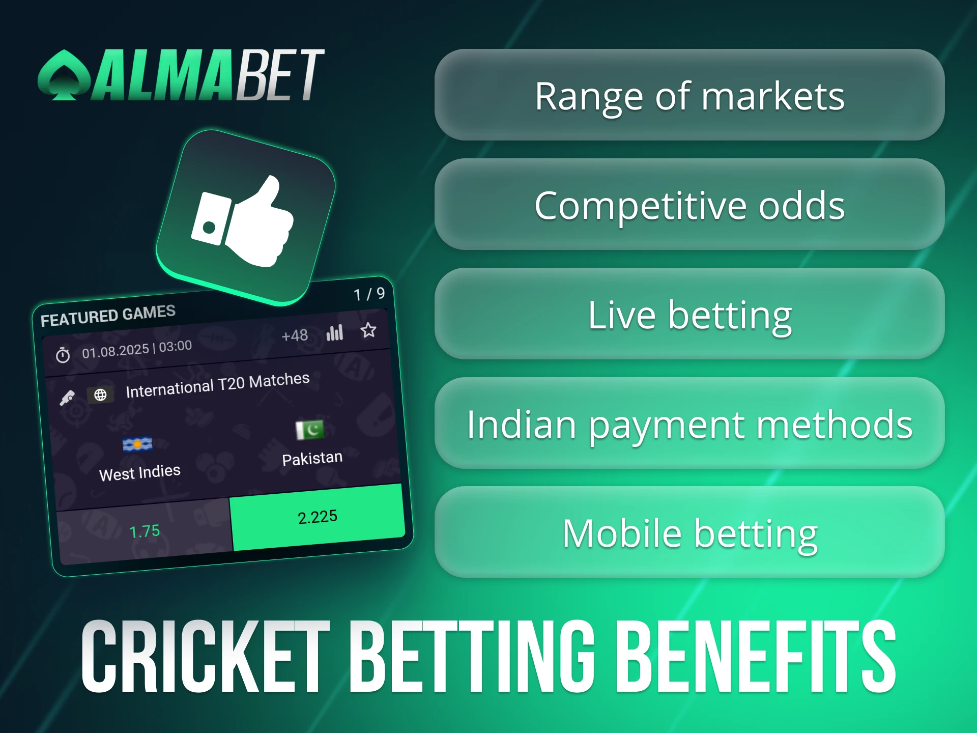 Discover the top cricket betting experience at Almabet.