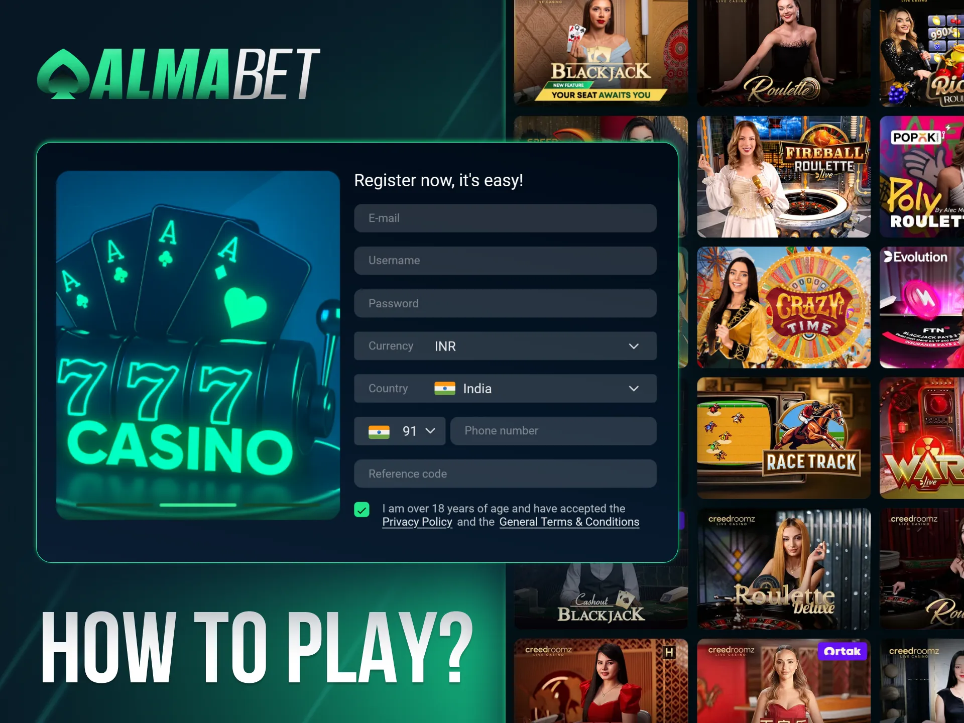 Sign up at Almabet and enjoy playing with real dealers.