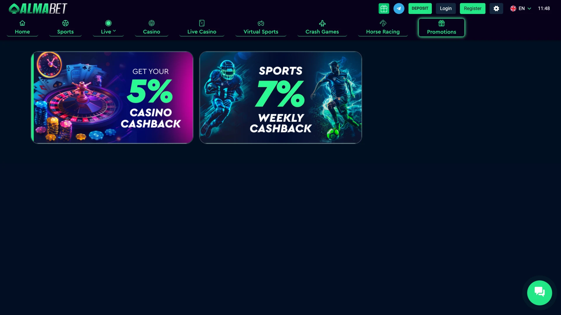 Almabet platform offers you generous bonuses and promotions.