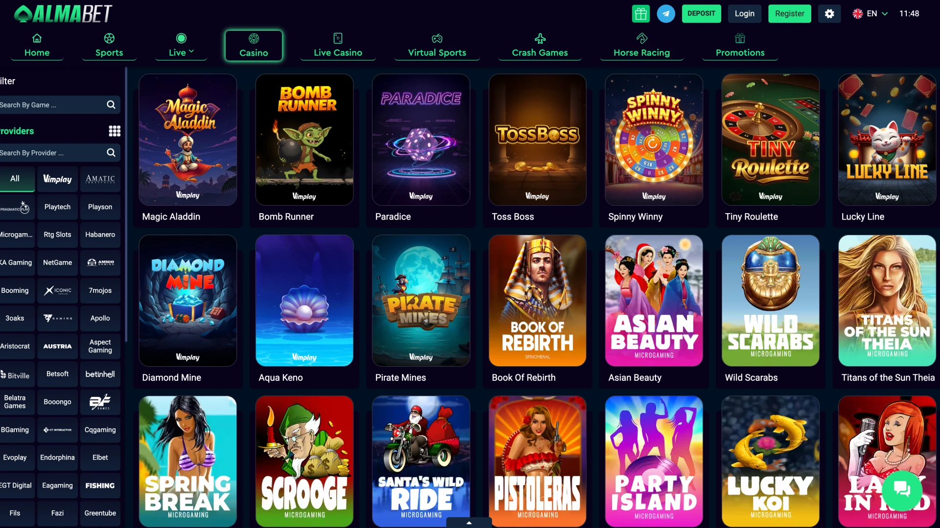 Try to play Almabet casino games and enjoy winnings.