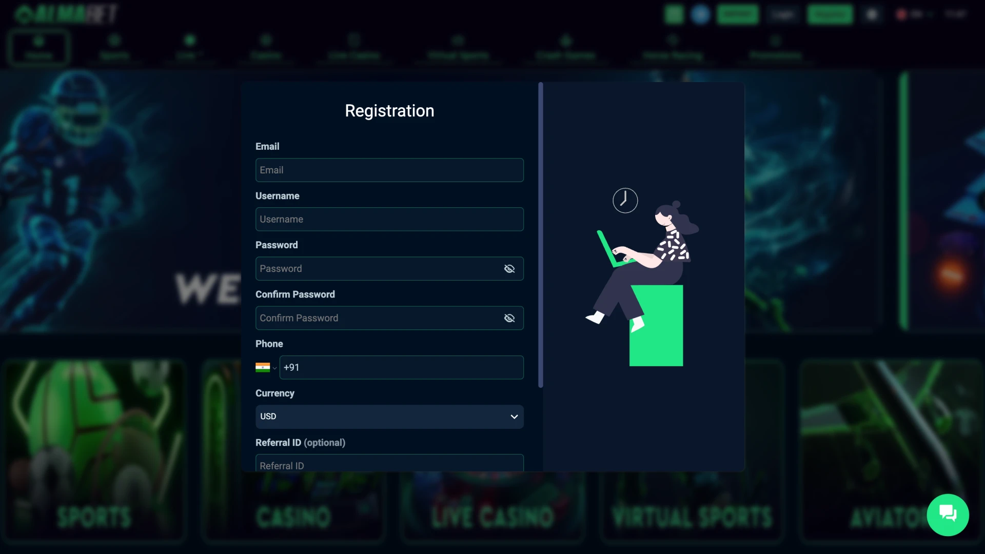 Register at Almabet to get full access to the website.