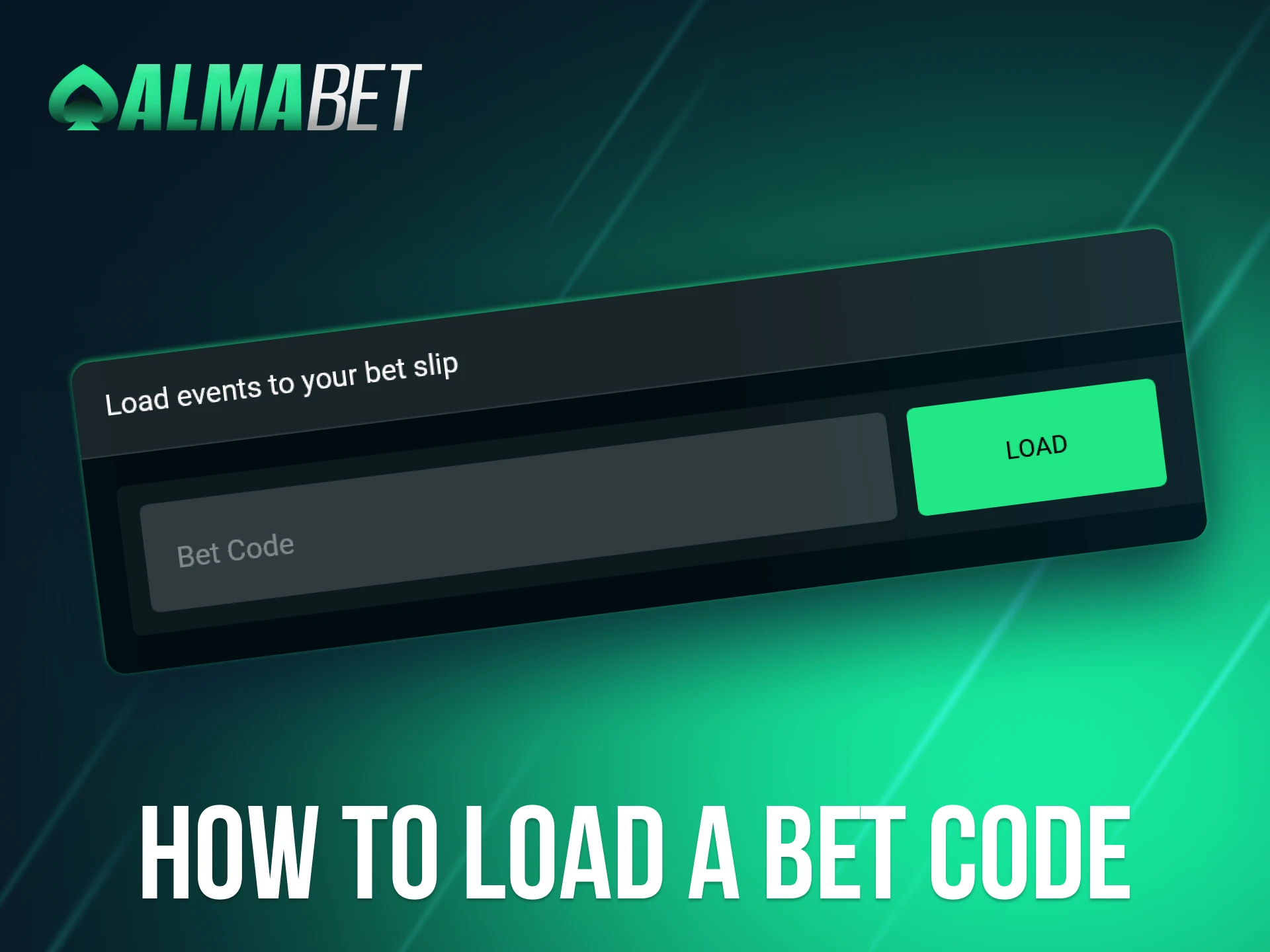 Use the bet code to quickly add events to your betslip at Almabet.