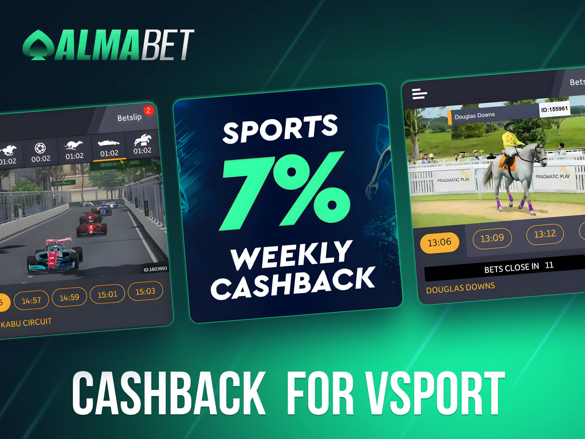 Maximize your virtual sports betting with Almabet’s cashback offer.