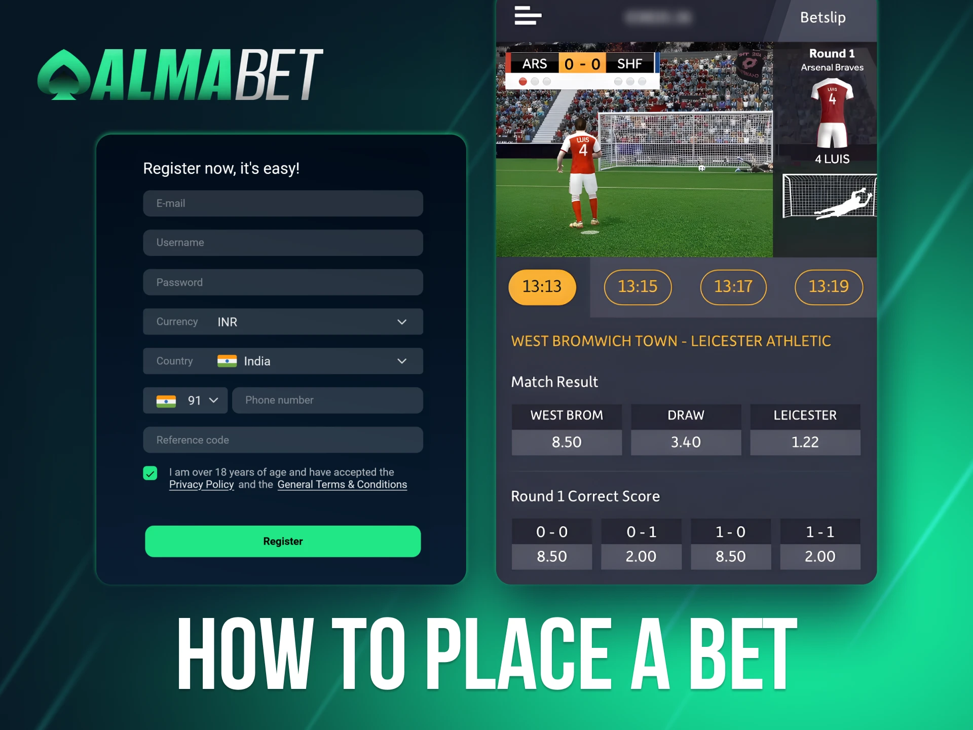 Join Almabet to start betting on virtual sports.
