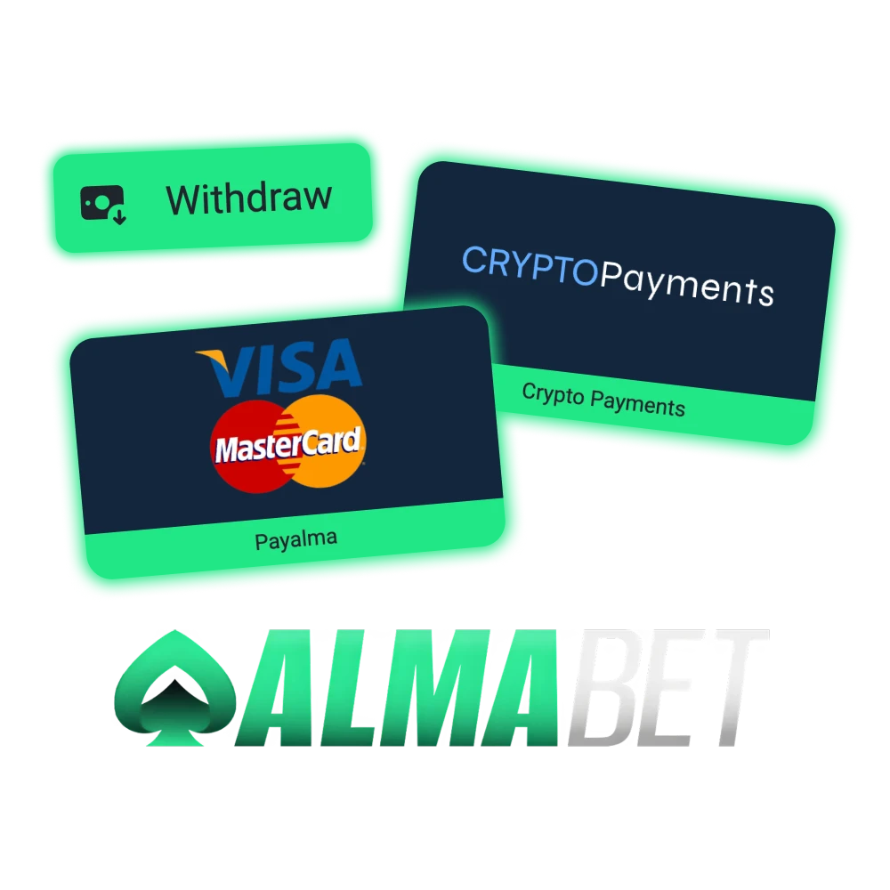Withdraw your winnings easily and safely at Almabet platform.