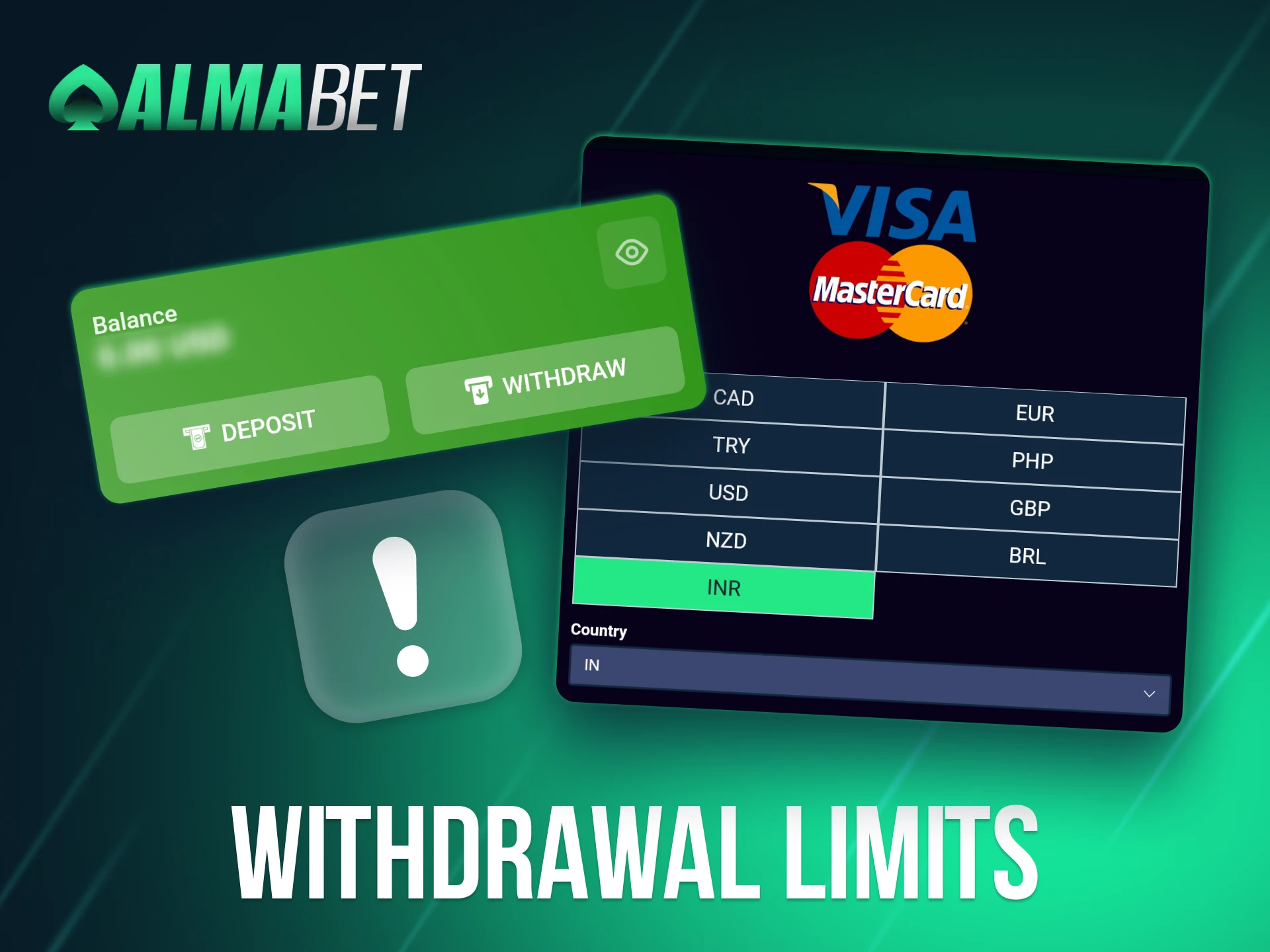 Find out about withdrawal limits at Almabet.